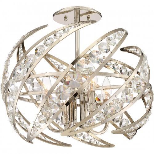 Quoizel PCCN2818PK Crescent Pendant polished nickel 4lts Pendant