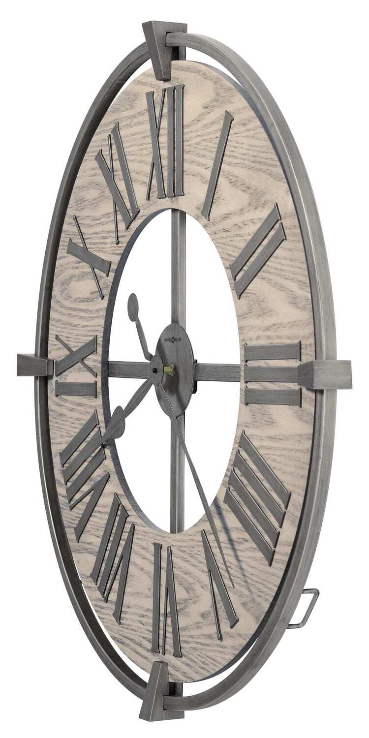Howard Miller Eli Wall Clock 625-646 ? 32? Oversized Wrought Iron and Wood with Quartz Movement