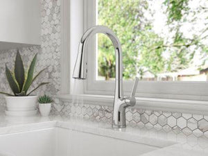 Pfister Polished Chrome Pull-down Kitchen Faucet LG529-NEC