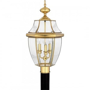 Quoizel NY9043B Newbury Outdoor post plsh brss 3l Outdoor Lantern