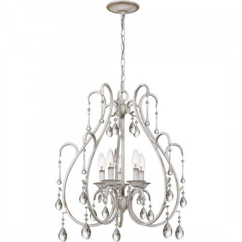 Quoizel BLC5005AWH Blanca Chandelier 5 light antique white Chandelier