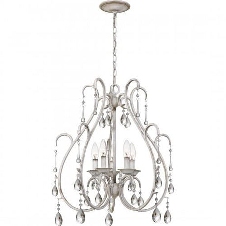 Quoizel BLC5005AWH Blanca Chandelier 5 light antique white Chandelier