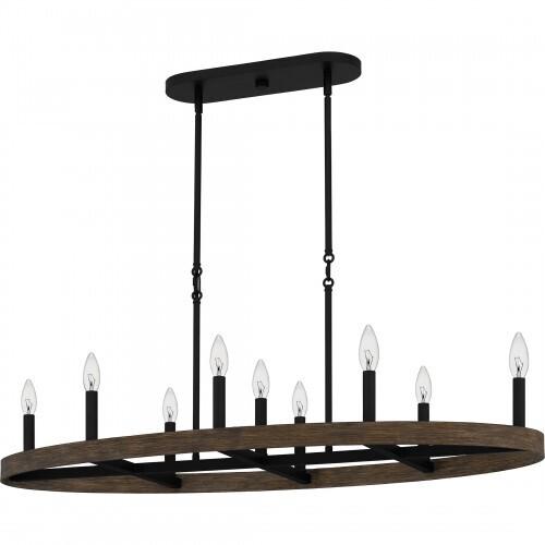 Quoizel HDR842MBK Hendrix Linear chandelier 9 lights matte black Island Light