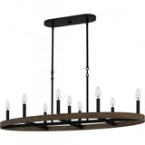 Quoizel HDR842MBK Hendrix Linear chandelier 9 lights matte black Island Light