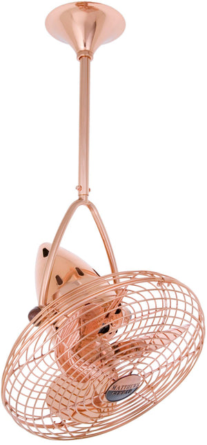 Matthews Fan JD-CP-MTL Jarold Direcional ceiling fan in Polished Copper finish with metal blades.