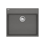 FRANKE MAG61023ADA-SHG-S Maris Topmount 25-in x 22-in Granite ADA Single Bowl Kitchen Sink in Stone Grey In Stone Grey