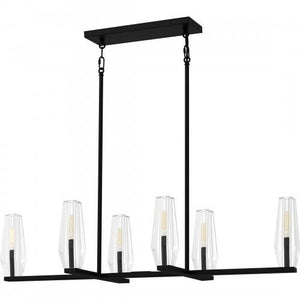 Quoizel MUT640MBK Malamute Linear chandelier 6 lights matte black Island Light