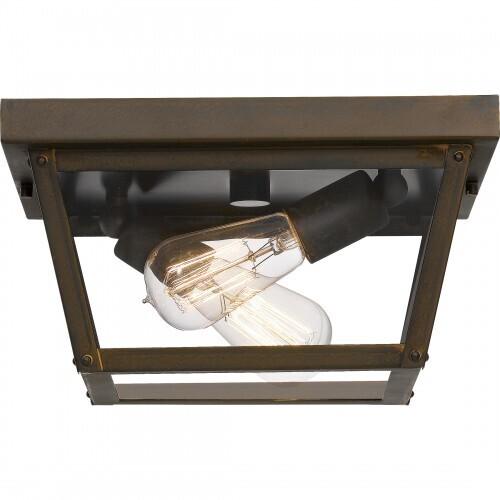 Quoizel RO1612IZ Rue De Royal Outdoor flushmount 2 light industrial br Outdoor Lantern