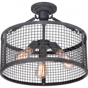 Quoizel WLR1716MB Wilder 3lt semi flush 16" mottled black Semi-Flush Mount
