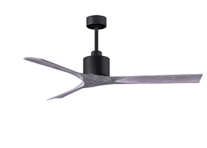 Matthews Fan NK-BK-BW-60 Nan 6-speed ceiling fan in Matte Black finish with 60” solid barn wood tone wood blades