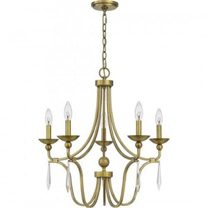 Quoizel JOU5025AB Joules Chandelier 5 light aged brass Chandelier