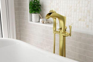 Pfister Brushed Gold Tub Filler With Hand Shower LG6-1RH1BG