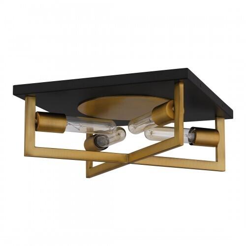 Quoizel QFL5353AB Brunson Flushmount 4 lights aged brass Flush Mount