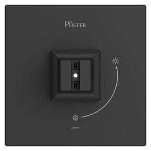 Pfister Matte Black Shower Valve Only Trim Without Handles R89-1VRVB
