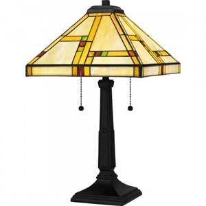 Quoizel TF16136MBK Tiffany Table lamp tiffany 2 lights matte black Table Lamp