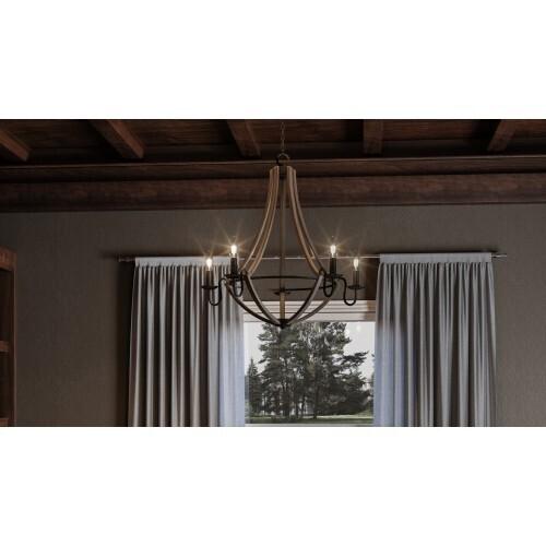 Quoizel SHR5005RK Shire 5 light chandleier rustic black Chandelier