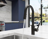 Stellen1-Handle Pull-Down Bar/Prep Kitchen Faucet in Matte Black