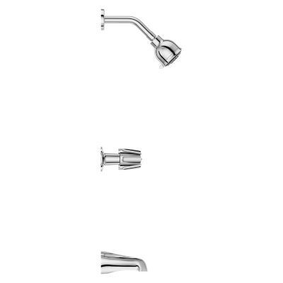Polished Chrome Pfister 3-handle Tub & Shower Faucet With Metal KNO... LG01-3120