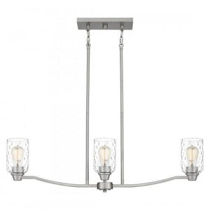 Quoizel ACA335BN Acacia Linear chandelier 3 lights brushed nicke Island Light