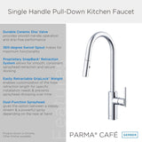 Gerber D454058BS Parma Cafe Single Handle Pull-down Kitchen Faucet - Satin Black