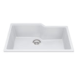 KINDRED MGS2031U-9PWTN Granite Series 30.69-in LR x 19.69-in FB Undermount Single Bowl Granite Kitchen Sink in Polar White In Polar White