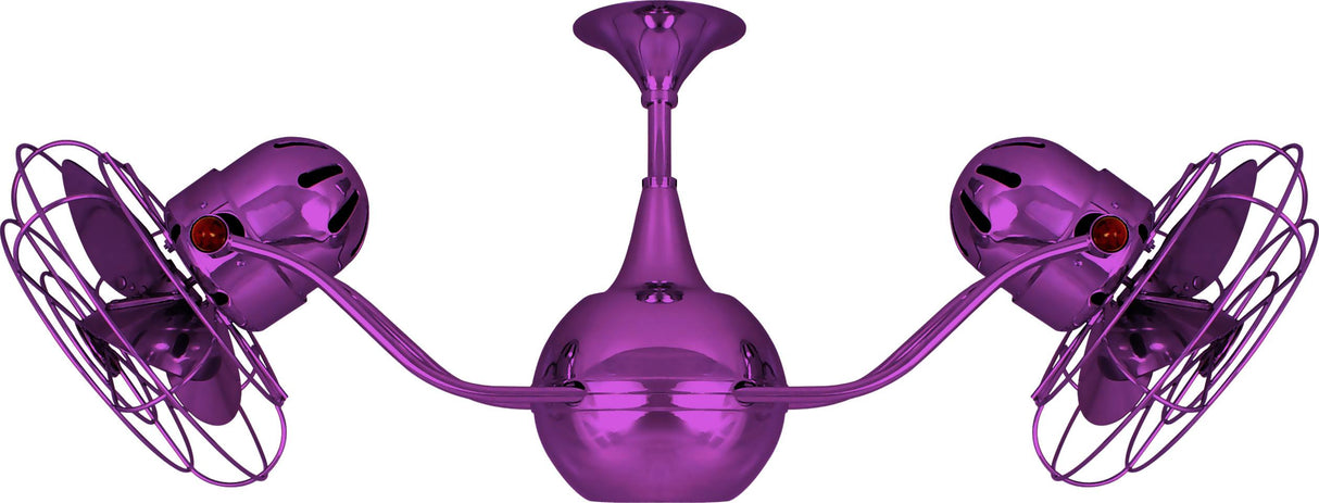 Matthews Fan VB-LTPURPLE-MTL Vent-Bettina 360° dual headed rotational ceiling fan in Ametista (Purple) finish with metal blades.