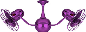 Matthews Fan VB-LTPURPLE-MTL Vent-Bettina 360° dual headed rotational ceiling fan in Ametista (Purple) finish with metal blades.