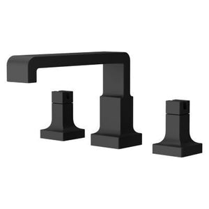 Verve 2-Handle Deck Mounted Roman Tub Trim without Handles in Matte Black