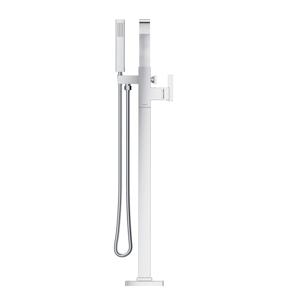 Gerber D300544BBT Brushed Bronze Square Floor Mount Tub Filler Trim Kit With Handshower