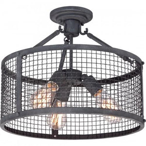 Quoizel WLR1716MB Wilder 3lt semi flush 16" mottled black Semi-Flush Mount