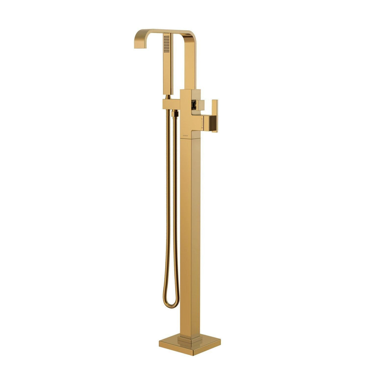 Gerber D300544BBT Brushed Bronze Square Floor Mount Tub Filler Trim Kit With Handshower