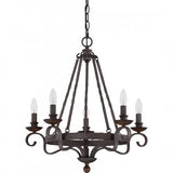 Quoizel NBE5005RK Noble Chandelier 5-light rustic black Chandelier