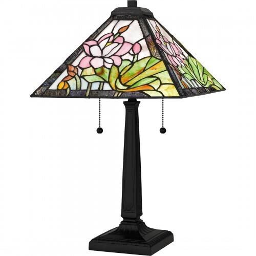 Quoizel TF16145MBK Tiffany Table lamp tiffany 2 lights matte black Table Lamp