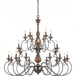 Quoizel ABN5024RK Auburn Chandelier 24-light rustic black Chandelier