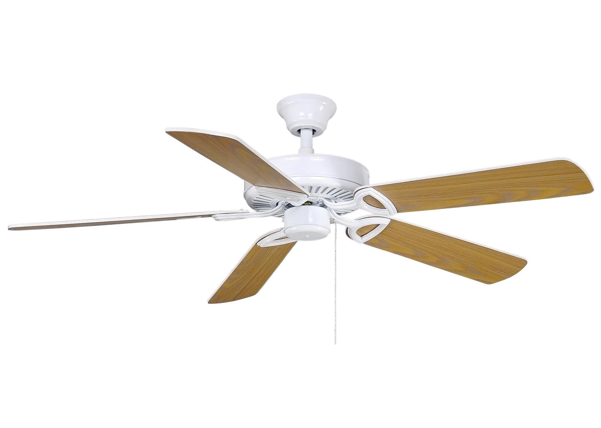 Matthews Fan AM-USA-WH-52 America 3-speed ceiling fan in gloss white finish with 52" white blades. Assembled in USA.