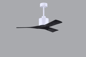 Matthews Fan NK-MWH-BK-42 Nan 6-speed ceiling fan in Matte White finish with 42” solid matte black wood blades