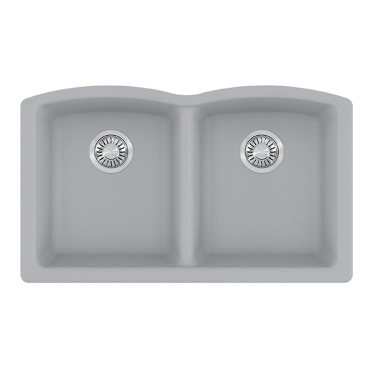 FRANKE ELG120SHG Ellipse 33.0-in. x 19.7-in. Stone Grey Granite Undermount Double Bowl Kitchen Sink - ELG120OSHG In Stone Grey