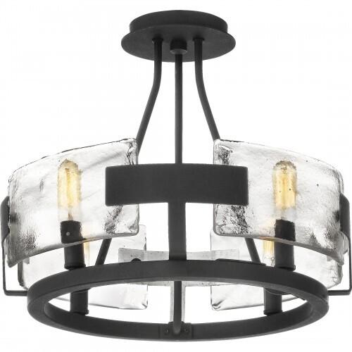 Quoizel STM1716BA Stratum Semi-flush mount 4 light royal ebony Semi-Flush Mount