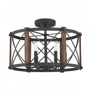 Quoizel BRO1720MK Baron Semi Flush Ceiling Lighting, 6-Light, 360 Watts, Marcado Black (14