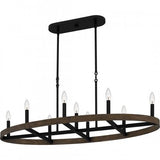 Quoizel HDR842MBK Hendrix Linear chandelier 9 lights matte black Island Light