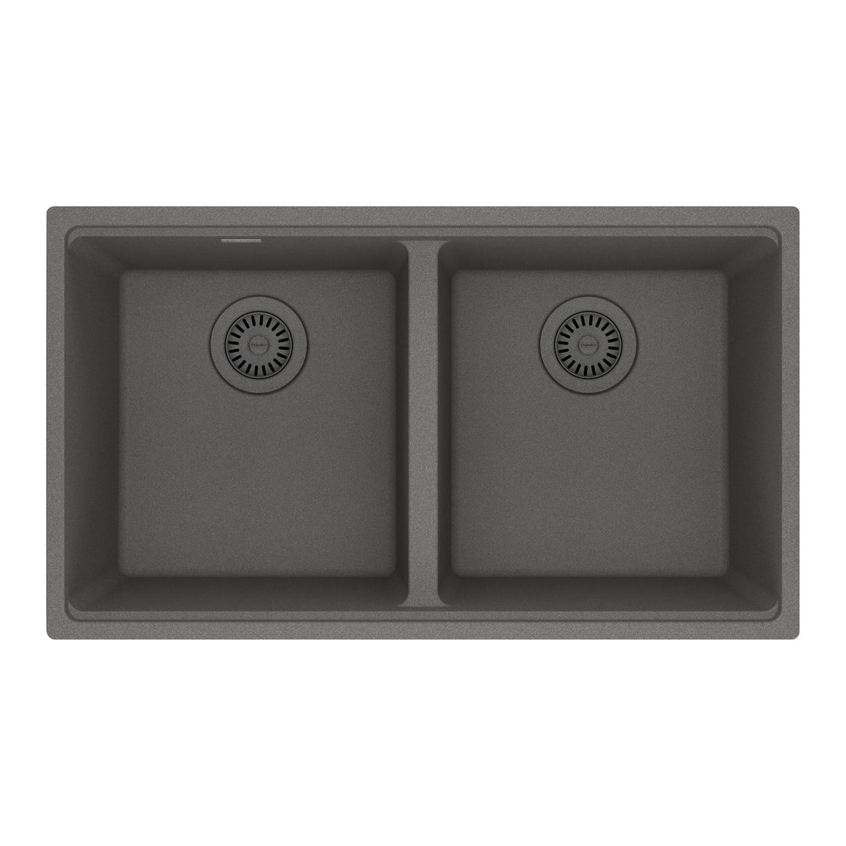 FRANKE MAG1201414-SHG Maris Undermount 31-in x 17.81-in Granite Double Bowl Kitchen Sink in Stone Grey In Stone Grey
