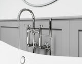 Tisbury Wall Mount 2-Handle Tub Filler with Hand Shower in Polished Chrome
