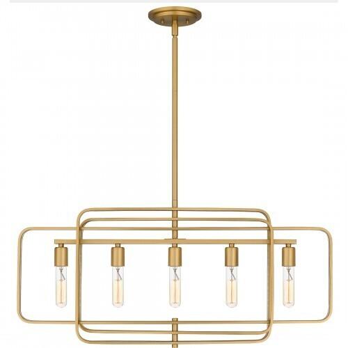 Quoizel PCDPR534BWS Dupree Island 5 lights brushed weathered brass Island Light