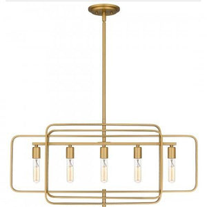 Quoizel PCDPR534BWS Dupree Island 5 lights brushed weathered brass Island Light