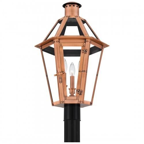 Quoizel BURD9015AC Burdett Outdoor post 3 lights aged copper Outdoor