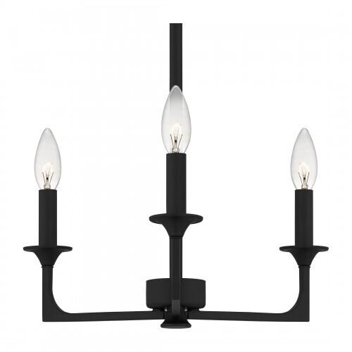 Quoizel PRC5016MBK Prescott Chandelier 3 lights matte black Chandelier