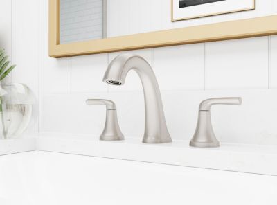 Spot Defense Brushed Nickel 2-handle 8" Widespread Bathroom Faucet