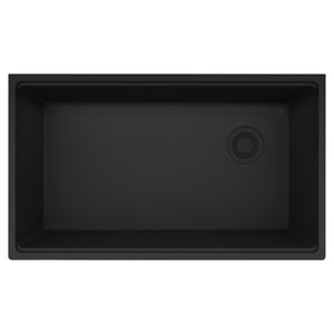 FRANKE MAG11031OW-MBK Maris Undermount 33-in x 19.31-in Granite Single Bowl Kitchen Sink in Matte Black In Matte Black
