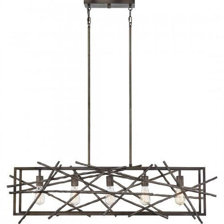 Quoizel BRH5042RT Brigham Linear chandelier 5 light restored bronz Island Light