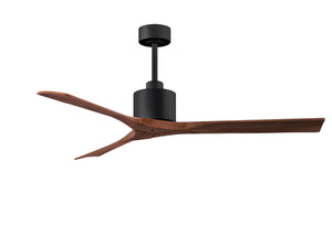 Matthews Fan NK-BK-WA-60 Nan 6-speed ceiling fan in Matte Black finish with 60” solid walnut tone wood blades